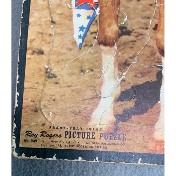 Vintage 1953 Frame Tray inlay Roy Rogers Picture Puzzle Set - Picture 4 of 6
